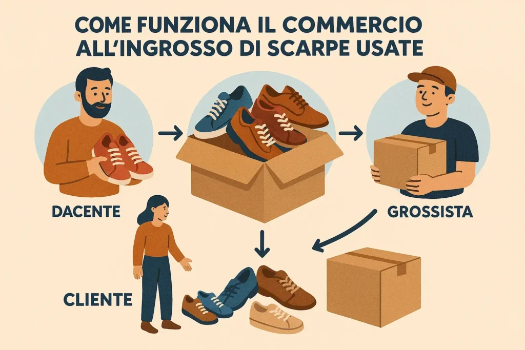 Come Funziona il Commercio all’Ingrosso di Scarpe Usate