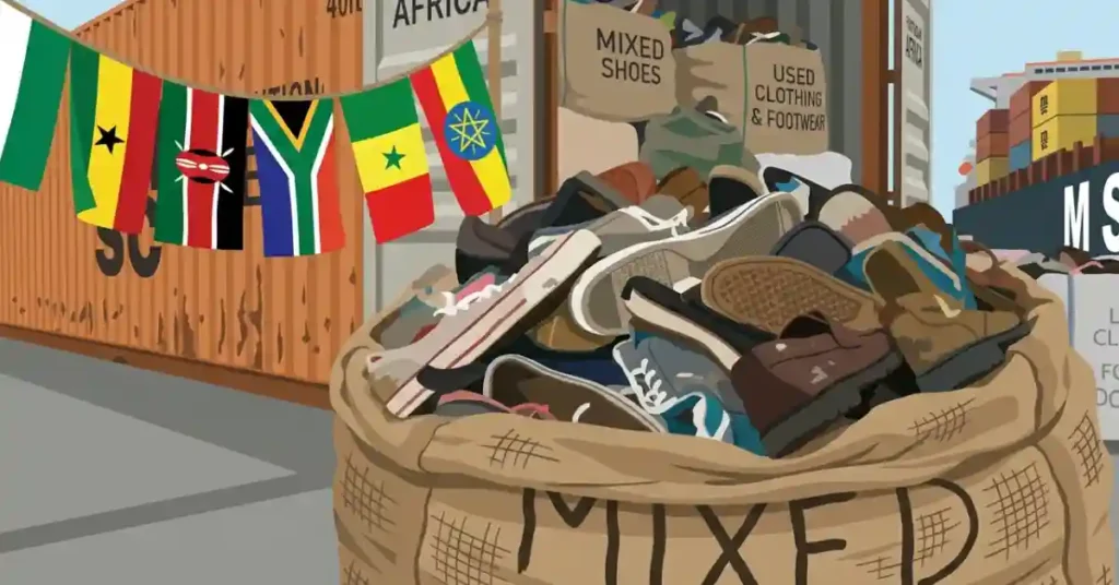 Esporta scarpe usate in Africa da Italia